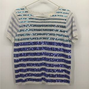 Lisa Todd cosmic shine short sleeve sweater with sequins. Size S. Gently used.